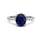 1 - Laila 2.98 ctw Blue Sapphire Oval Shape (9x7 mm) Hidden Halo Engagement Ring 