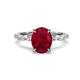 1 - Laila 2.98 ctw Ruby Oval Shape (9x7 mm) Hidden Halo Engagement Ring 
