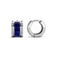 1 - Eliana Fine Unseen Collection 2.00 ctw Blue Sapphire Baguette Shape and Round Diamond Channel Set Hoop Earrings 