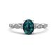 1 - Kiara 1.20 ctw London Blue Topaz Oval Shape (7x5 mm) Solitaire Plus accented Natural Diamond Engagement Ring 