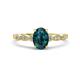 1 - Kiara 1.20 ctw London Blue Topaz Oval Shape (7x5 mm) Solitaire Plus accented Natural Diamond Engagement Ring 