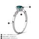 4 - Kiara 1.20 ctw London Blue Topaz Oval Shape (7x5 mm) Solitaire Plus accented Natural Diamond Engagement Ring 
