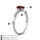 4 - Kiara 1.15 ctw Red Garnet Oval Shape (7x5 mm) Solitaire Plus accented Natural Diamond Engagement Ring 