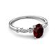 5 - Kiara 1.15 ctw Red Garnet Oval Shape (7x5 mm) Solitaire Plus accented Natural Diamond Engagement Ring 