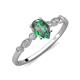 3 - Kiara 1.06 ctw Created Alexandrite Pear Shape (7x5 mm) Solitaire Plus accented Natural Diamond Engagement Ring 