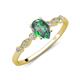 3 - Kiara 1.06 ctw Created Alexandrite Pear Shape (7x5 mm) Solitaire Plus accented Natural Diamond Engagement Ring 