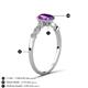 4 - Kiara 0.85 ctw Amethyst Pear Shape (7x5 mm) Solitaire Plus accented Natural Diamond Engagement Ring 
