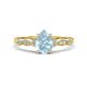 1 - Kiara 0.80 ctw Aquamarine Pear Shape (7x5 mm) Solitaire Plus accented Natural Diamond Engagement Ring 