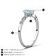 4 - Kiara 0.80 ctw Aquamarine Pear Shape (7x5 mm) Solitaire Plus accented Natural Diamond Engagement Ring 