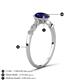 4 - Kiara 1.10 ctw Blue Sapphire Pear Shape (7x5 mm) Solitaire Plus accented Natural Diamond Engagement Ring 