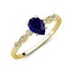 3 - Kiara 1.10 ctw Blue Sapphire Pear Shape (7x5 mm) Solitaire Plus accented Natural Diamond Engagement Ring 
