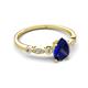 5 - Kiara 1.10 ctw Blue Sapphire Pear Shape (7x5 mm) Solitaire Plus accented Natural Diamond Engagement Ring 
