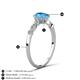 4 - Kiara 1.05 ctw Blue Topaz Pear Shape (7x5 mm) Solitaire Plus accented Natural Diamond Engagement Ring 