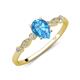 3 - Kiara 1.05 ctw Blue Topaz Pear Shape (7x5 mm) Solitaire Plus accented Natural Diamond Engagement Ring 