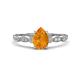 1 - Kiara 0.85 ctw Citrine Pear Shape (7x5 mm) Solitaire Plus accented Natural Diamond Engagement Ring 