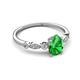 5 - Kiara 1.00 ctw Green Garnet Pear Shape (7x5 mm) Solitaire Plus accented Natural Diamond Engagement Ring 