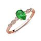 3 - Kiara 1.00 ctw Green Garnet Pear Shape (7x5 mm) Solitaire Plus accented Natural Diamond Engagement Ring 