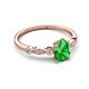 5 - Kiara 1.00 ctw Green Garnet Pear Shape (7x5 mm) Solitaire Plus accented Natural Diamond Engagement Ring 