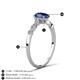 4 - Kiara 0.80 ctw Iolite Pear Shape (7x5 mm) Solitaire Plus accented Natural Diamond Engagement Ring 