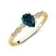 3 - Kiara 1.05 ctw London Blue Topaz Pear Shape (7x5 mm) Solitaire Plus accented Natural Diamond Engagement Ring 