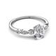 5 - Kiara 1.05 ctw Moissanite Pear Shape (7x5 mm) Solitaire Plus accented Natural Diamond Engagement Ring 