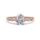 1 - Kiara 1.05 ctw Moissanite Pear Shape (7x5 mm) Solitaire Plus accented Natural Diamond Engagement Ring 