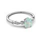 5 - Kiara 0.55 ctw Opal Pear Shape (7x5 mm) Solitaire Plus accented Natural Diamond Engagement Ring 