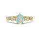 1 - Kiara 0.55 ctw Opal Pear Shape (7x5 mm) Solitaire Plus accented Natural Diamond Engagement Ring 