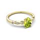 5 - Kiara 1.00 ctw Peridot Pear Shape (7x5 mm) Solitaire Plus accented Natural Diamond Engagement Ring 