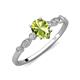 3 - Kiara 1.00 ctw Peridot Pear Shape (7x5 mm) Solitaire Plus accented Natural Diamond Engagement Ring 