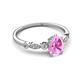 5 - Kiara 1.10 ctw Pink Sapphire Pear Shape (7x5 mm) Solitaire Plus accented Natural Diamond Engagement Ring 