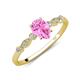 3 - Kiara 1.10 ctw Pink Sapphire Pear Shape (7x5 mm) Solitaire Plus accented Natural Diamond Engagement Ring 