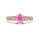 1 - Kiara 1.10 ctw Pink Sapphire Pear Shape (7x5 mm) Solitaire Plus accented Natural Diamond Engagement Ring 