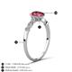 4 - Kiara 0.90 ctw Pink Tourmaline Pear Shape (7x5 mm) Solitaire Plus accented Natural Diamond Engagement Ring 