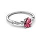 5 - Kiara 0.90 ctw Pink Tourmaline Pear Shape (7x5 mm) Solitaire Plus accented Natural Diamond Engagement Ring 