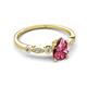 5 - Kiara 0.90 ctw Pink Tourmaline Pear Shape (7x5 mm) Solitaire Plus accented Natural Diamond Engagement Ring 