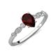 3 - Kiara 1.10 ctw Red Garnet Pear Shape (7x5 mm) Solitaire Plus accented Natural Diamond Engagement Ring 