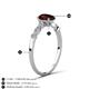 4 - Kiara 1.10 ctw Red Garnet Pear Shape (7x5 mm) Solitaire Plus accented Natural Diamond Engagement Ring 