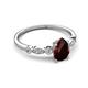 5 - Kiara 1.10 ctw Red Garnet Pear Shape (7x5 mm) Solitaire Plus accented Natural Diamond Engagement Ring 