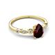5 - Kiara 1.10 ctw Red Garnet Pear Shape (7x5 mm) Solitaire Plus accented Natural Diamond Engagement Ring 