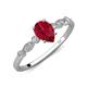 3 - Kiara 1.15 ctw Ruby Pear Shape (7x5 mm) Solitaire Plus accented Natural Diamond Engagement Ring 