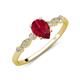 3 - Kiara 1.15 ctw Ruby Pear Shape (7x5 mm) Solitaire Plus accented Natural Diamond Engagement Ring 
