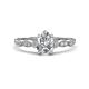 1 - Kiara 1.10 ctw White Sapphire Pear Shape (7x5 mm) Solitaire Plus accented Natural Diamond Engagement Ring 