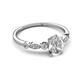 5 - Kiara 1.10 ctw White Sapphire Pear Shape (7x5 mm) Solitaire Plus accented Natural Diamond Engagement Ring 