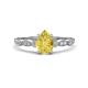 1 - Kiara 1.10 ctw Yellow Sapphire Pear Shape (7x5 mm) Solitaire Plus accented Natural Diamond Engagement Ring 