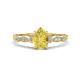 1 - Kiara 1.10 ctw Yellow Sapphire Pear Shape (7x5 mm) Solitaire Plus accented Natural Diamond Engagement Ring 