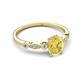 5 - Kiara 1.10 ctw Yellow Sapphire Pear Shape (7x5 mm) Solitaire Plus accented Natural Diamond Engagement Ring 