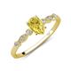 3 - Kiara 1.10 ctw Yellow Sapphire Pear Shape (7x5 mm) Solitaire Plus accented Natural Diamond Engagement Ring 