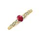 3 - Kiara Desire Oval Cut Ruby and Round Lab Grown Diamond Engagement Ring 