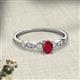 2 - Kiara 0.65 ctw Ruby Oval Shape (6x4 mm) Solitaire Plus accented Natural Diamond Engagement Ring 